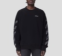 Off White - SWEATER NEGRO CUELLO REDONDO CLASICO CON ESPIRALES ESTAMPADOS SOBRE MANGAS Y ESPALDA