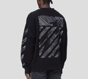 Off White - SWEATER NEGRO CUELLO REDONDO CLASICO CON ESPIRALES ESTAMPADOS SOBRE MANGAS Y ESPALDA