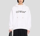 Off White - SWEATER HOODIE BLANCO CON LOGO ESTAMPADO Y BOLSILLO FRONTAL