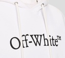 Off White - SWEATER HOODIE BLANCO CON LOGO ESTAMPADO Y BOLSILLO FRONTAL