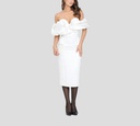 Elisabetta Franchi - VESTIDO BLANCO MARFIL STRAPLESS