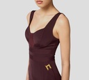 Elisabetta Franchi - VESTIDO MERLOT CON DETALLES DORADOS