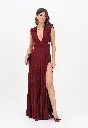 Elisabetta Franchi - VESTIDO CHERRY CON COLLAR EN DORADO