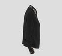 Elisabetta Franchi - BLUSA CON PEDRERIA EN CUELLO NEGRA
