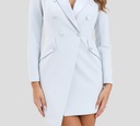 Elisabetta Franchi - VESTIDO TIPO BLAZER AZUL CLARO CON BOTONES