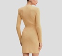 Elisabetta Franchi - VESTIDO CAMEL TIPO CARDIGAN CON BOTONES MARRONES