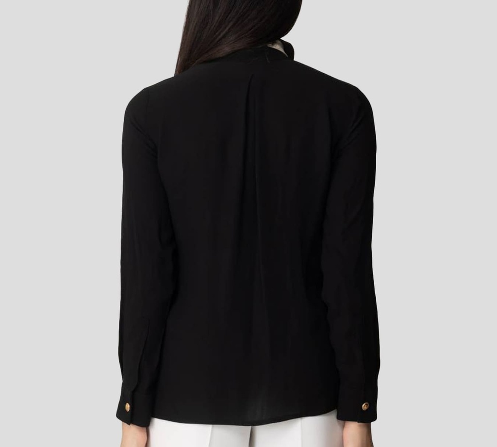 Elisabetta Franchi - BLUSA CON BUFANDA Y DETALLES DORADOS
