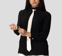Elisabetta Franchi - BLUSA CON BUFANDA Y DETALLES DORADOS