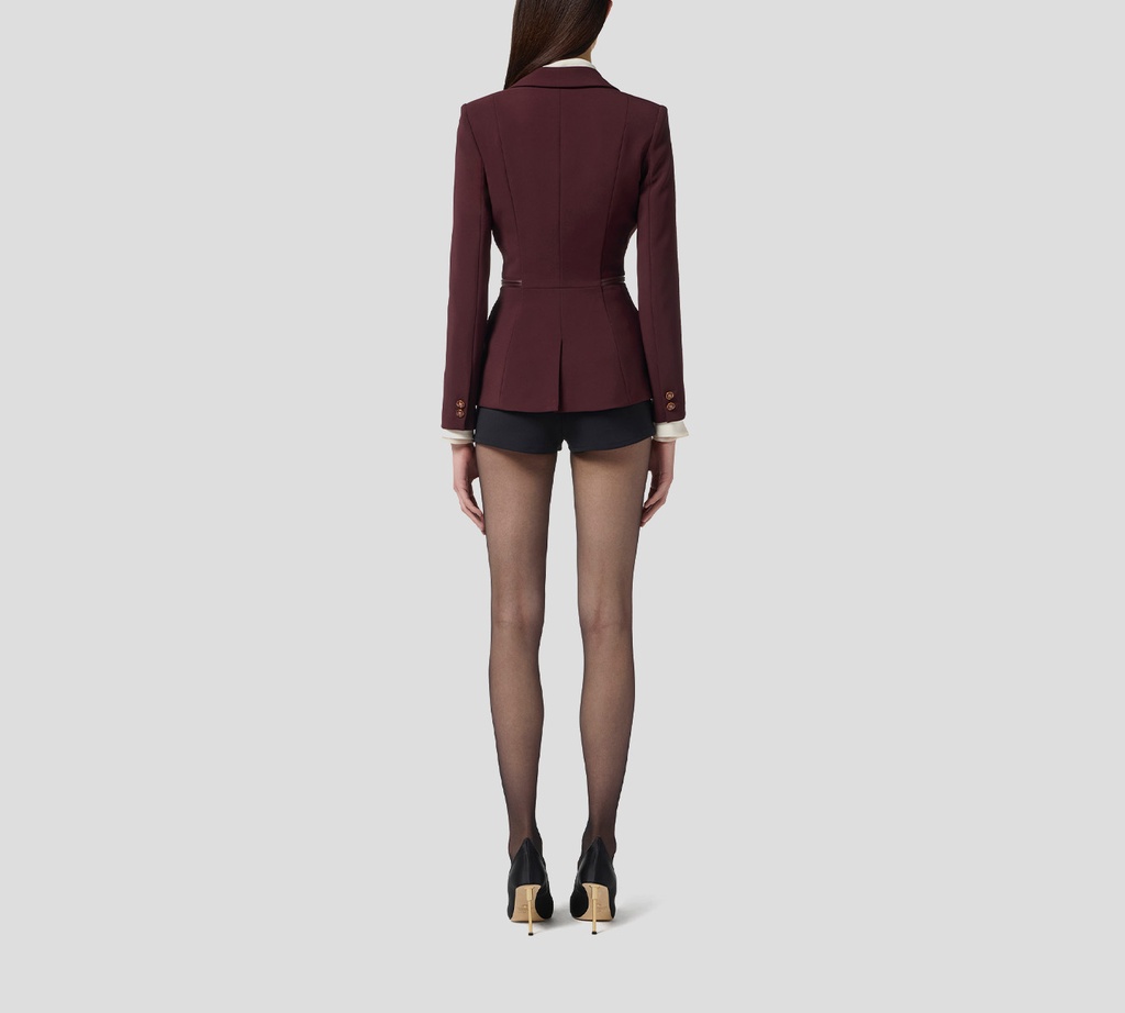 Elisabetta Franchi - BLAZER MERLOT CON DETALLES DORADOS