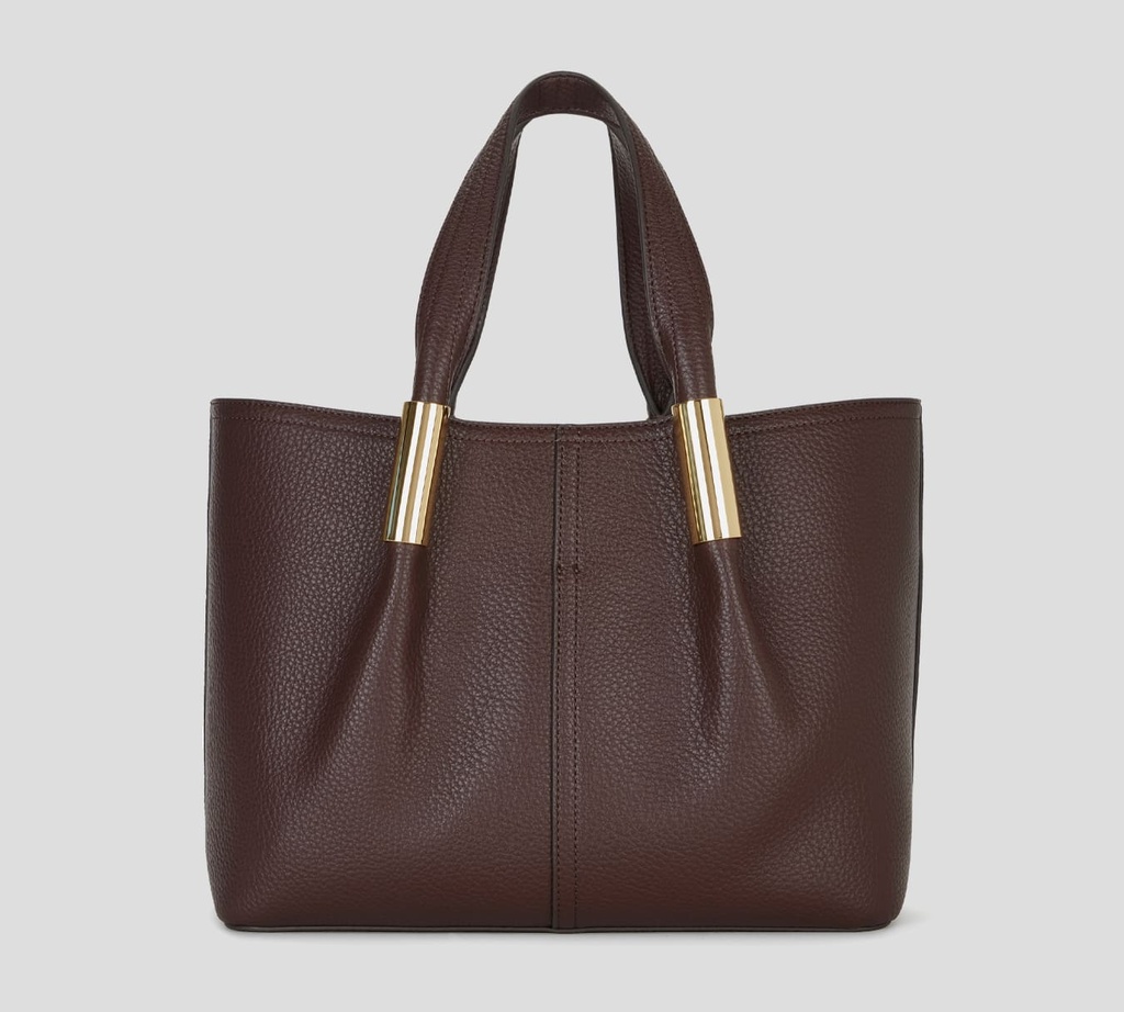 Elisabetta Franchi - CARTERA CAFÉ CON DETALLES DORADOS