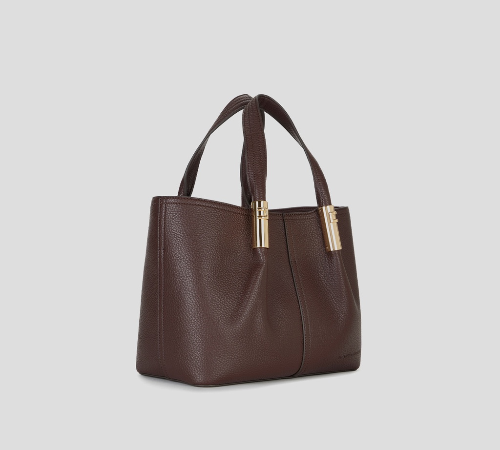 Elisabetta Franchi - CARTERA CAFÉ CON DETALLES DORADOS