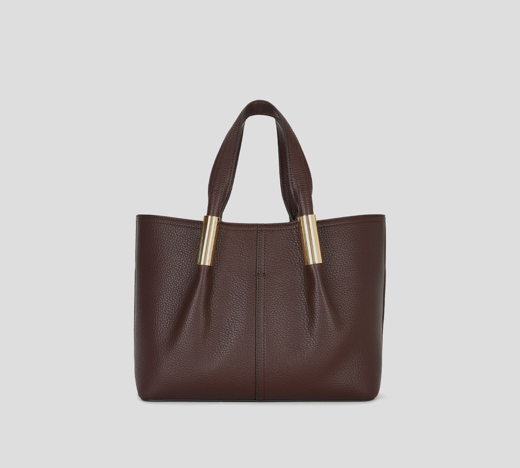 Elisabetta Franchi - CARTERA CAFÉ CON DETALLES DORADOS