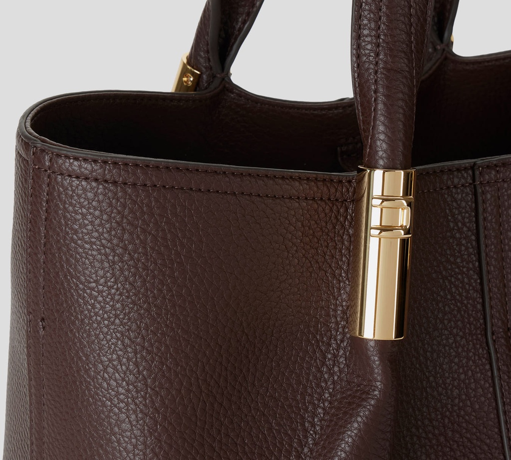 Elisabetta Franchi - CARTERA CAFÉ CON DETALLES DORADOS