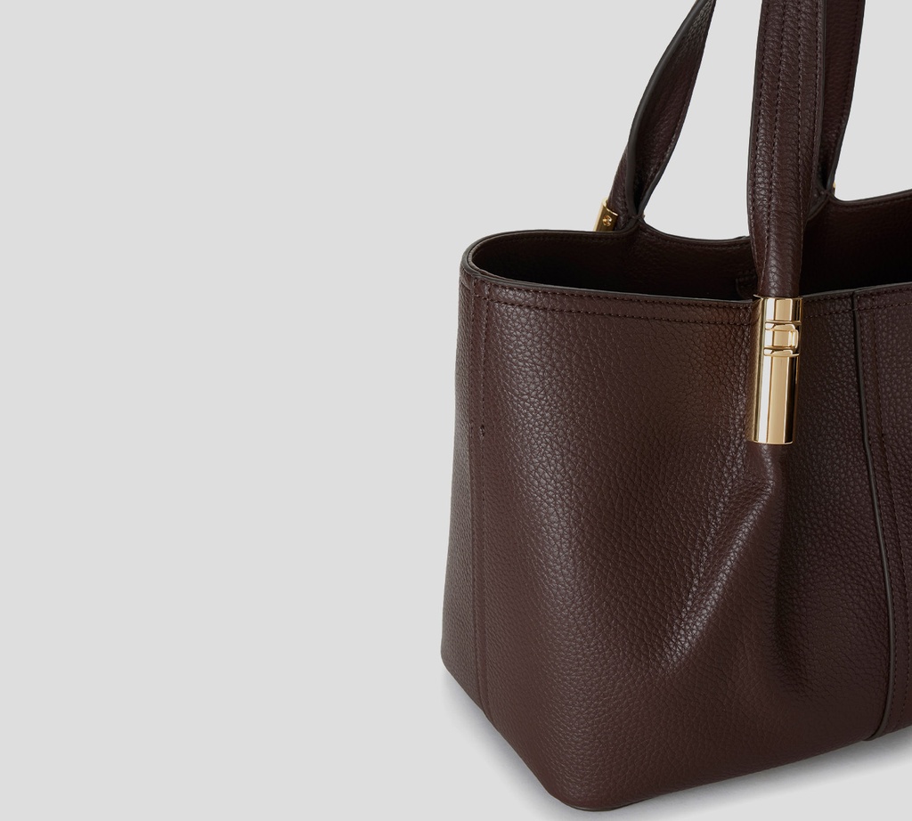 Elisabetta Franchi - CARTERA CAFÉ CON DETALLES DORADOS