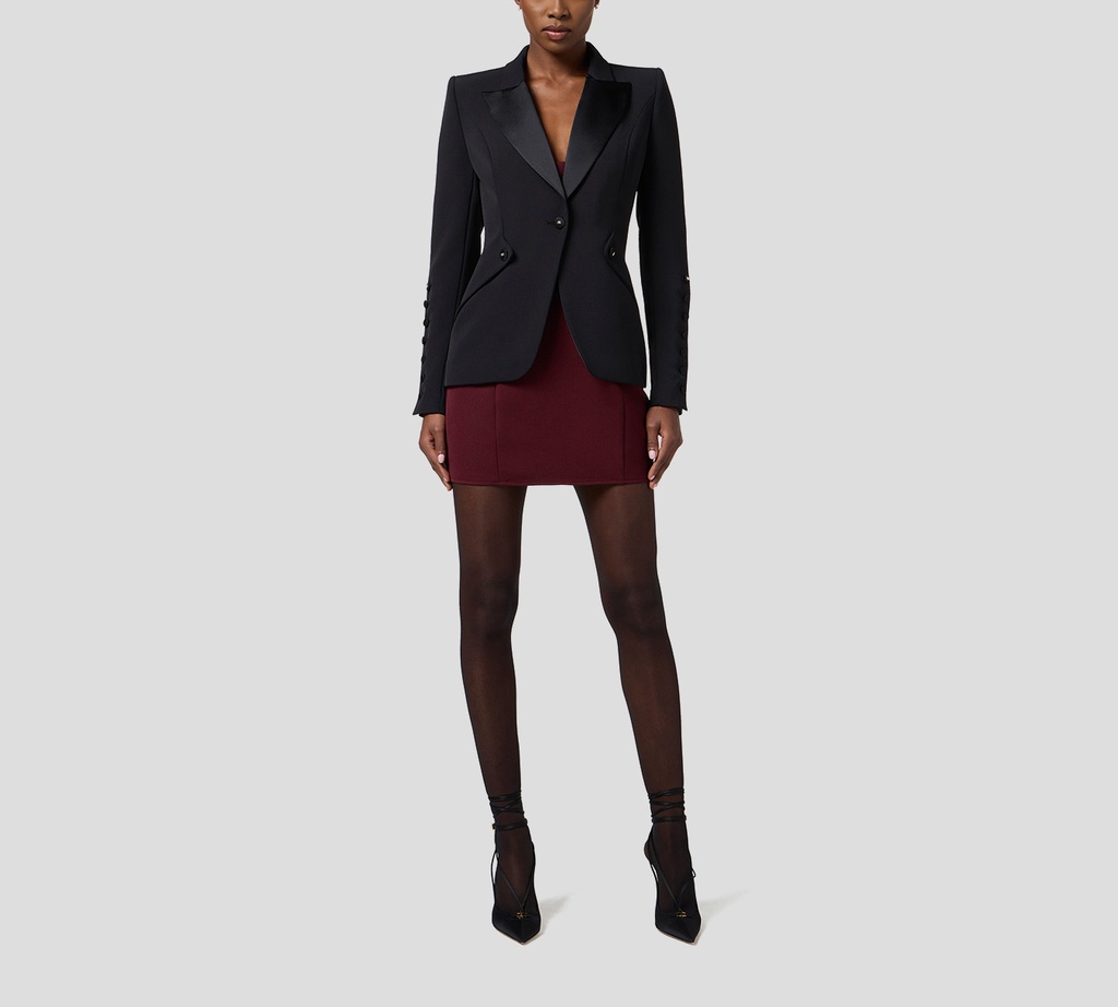 Elisabetta Franchi - BLAZER NEGRO CON SOLAPA BRILLANTE