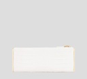 Elisabetta Franchi - CARTERA DE MANO BLANOC HUESO CON PRINT DE SERPIENTE Y DETALLE DORADO
