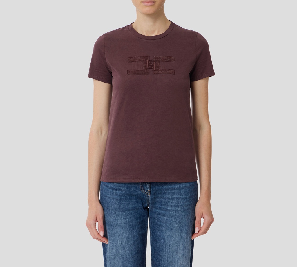 Elisabetta Franchi - FRANELA MERLOT CON LOGO BORDADO