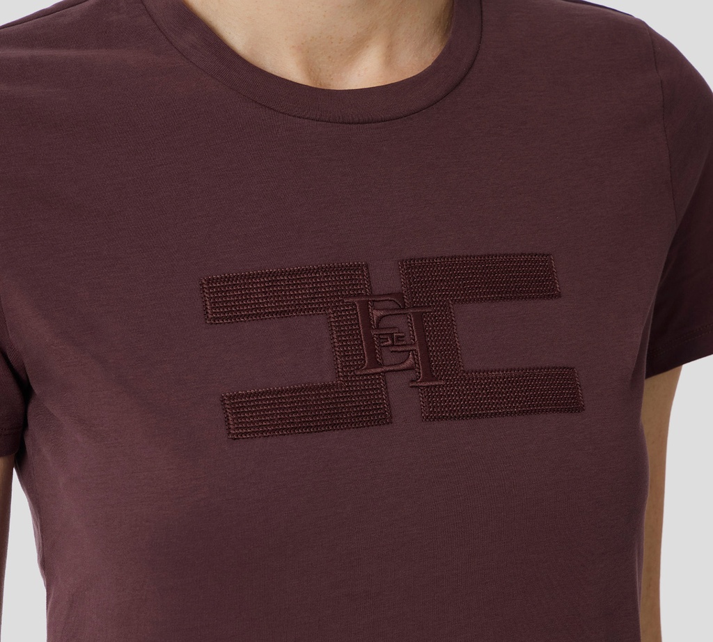 Elisabetta Franchi - FRANELA MERLOT CON LOGO BORDADO