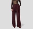Elisabetta Franchi - PANTALON MERLOT CON BOTONES DORADOS EN PARTE POSTERIOR