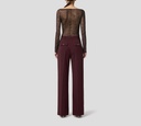 Elisabetta Franchi - PANTALON MERLOT CON BOTONES DORADOS EN PARTE POSTERIOR