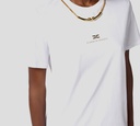 Elisabetta Franchi - FRANELA BLANCA CON COLLAR DORADO