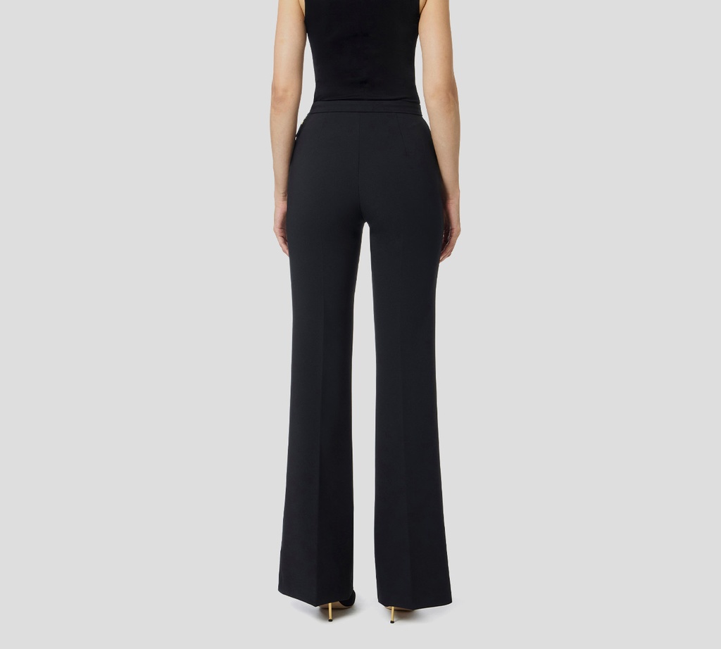 Elisabetta Franchi - PANTALON NEGRO CON BOTONES DORADOS