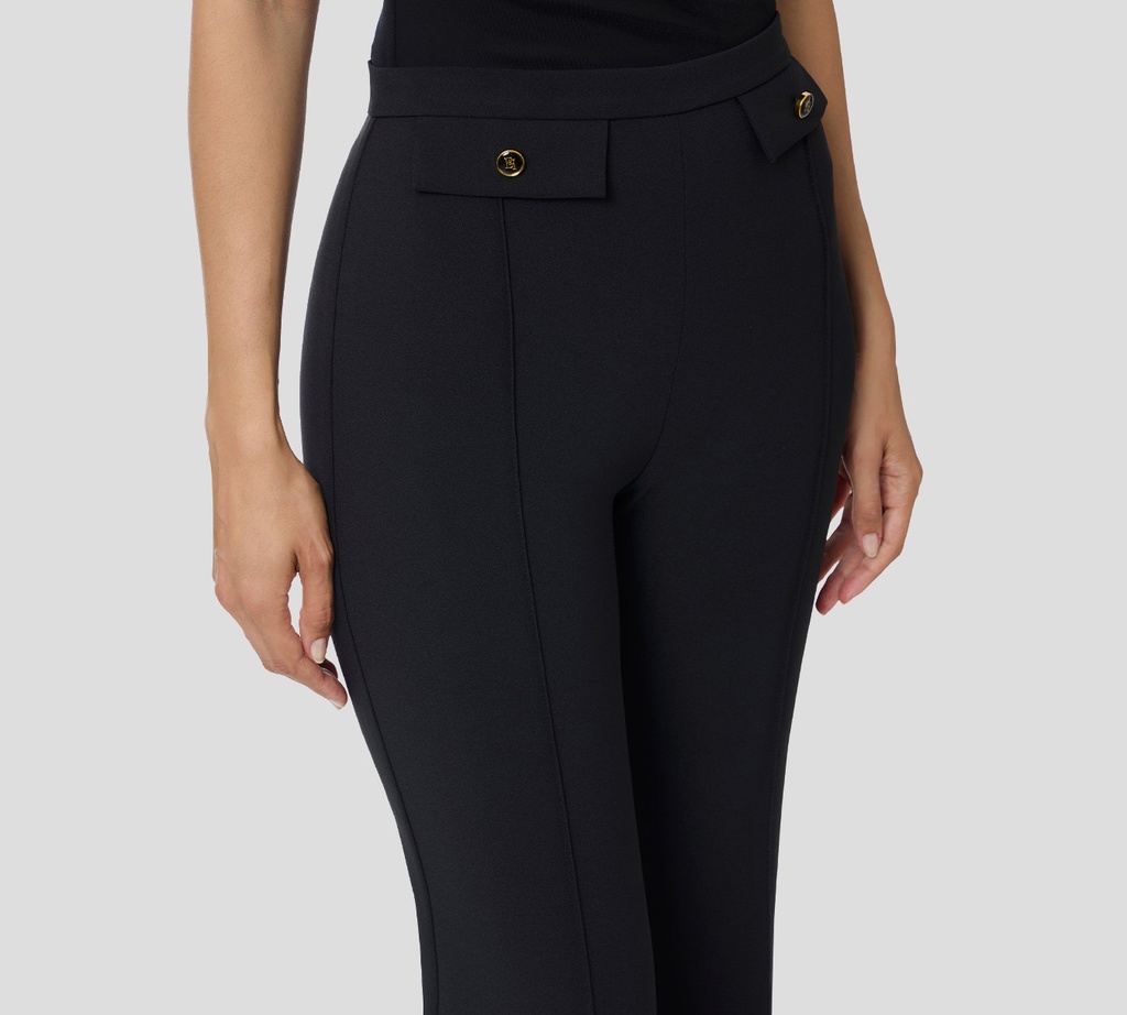 Elisabetta Franchi - PANTALON NEGRO CON BOTONES DORADOS