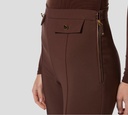 Elisabetta Franchi - PANTALON CAFÉ CON BOTONES DORADOS