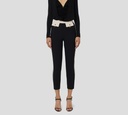 Elisabetta Franchi - PANTALON BICOLOR NEGRO BLANCO CON DETALLE DORADO