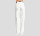 Elisabetta Franchi - JEAN BLANCO CON FRANJA LATERAL NEGRA Y CINTURON NEGRO