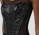 Elisabetta Franchi - TOP TIPO CORSET NEGRO DE CUERO