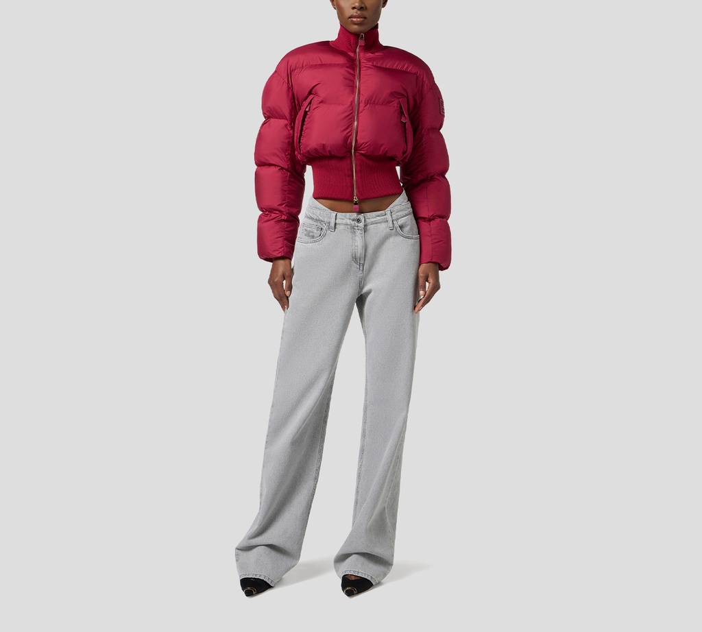 Elisabetta Franchi - JEAN GRIS CLARO CORTE RECTO CON PRETINA