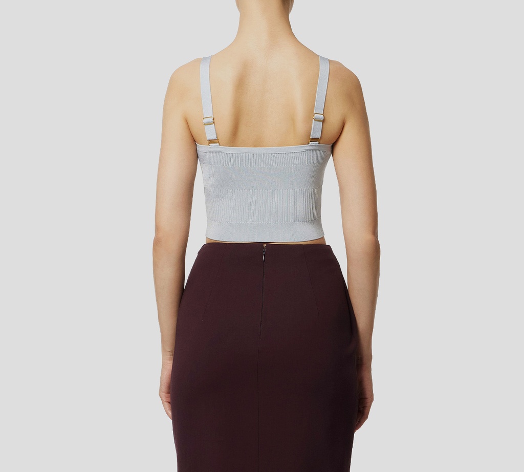 Elisabetta Franchi - CROPTOP STARLIGHT CON DETALLE DORADO