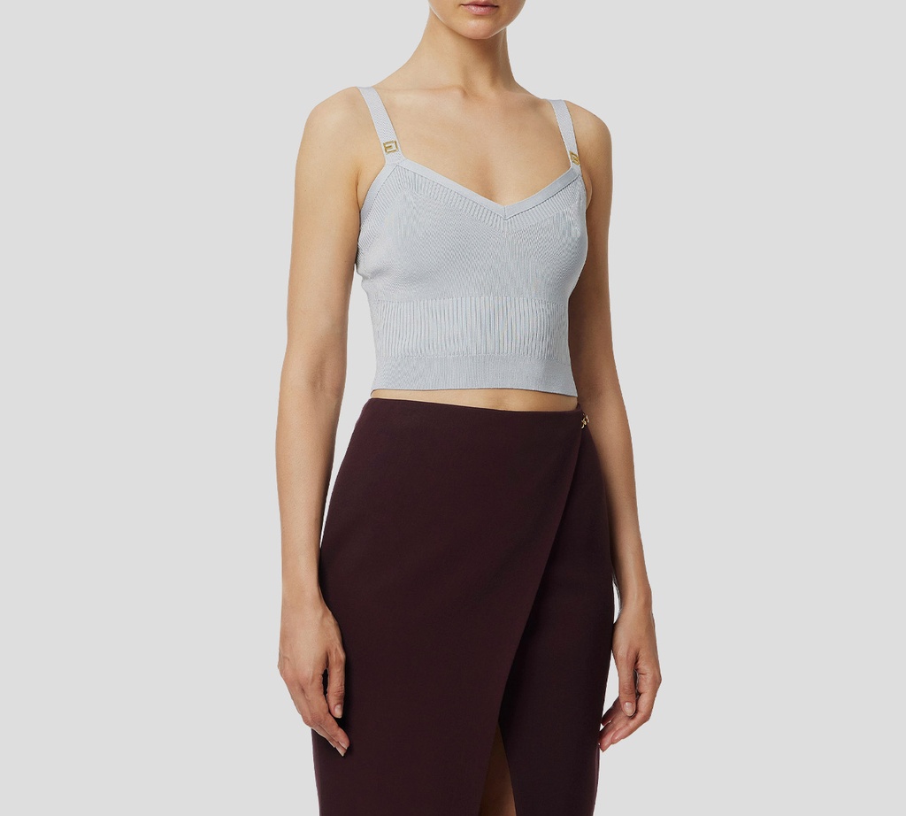 Elisabetta Franchi - CROPTOP STARLIGHT CON DETALLE DORADO