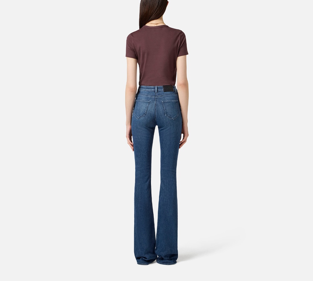 Elisabetta Franchi - JEAN FARE AZUL CON DETALLES EN BOLSILLOS DELANTEROS