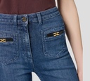 Elisabetta Franchi - JEAN FARE AZUL CON DETALLES EN BOLSILLOS DELANTEROS