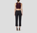 Elisabetta Franchi - CROPTOP MERLOT CON DETALLE DE CADENA EN CUELLO Y CIERRE