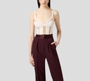 Elisabetta Franchi - TOP CREMA CON LINEAS CAMEL