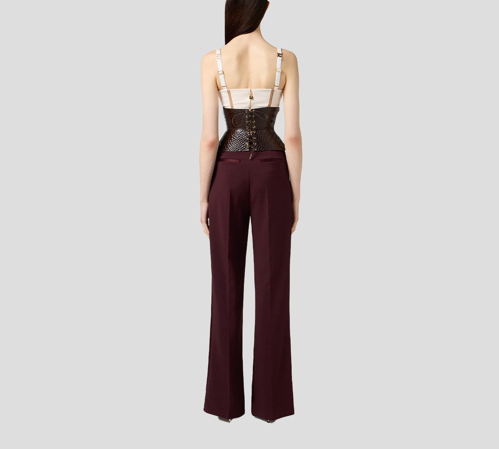 Elisabetta Franchi - TOP CREMA CON LINEAS CAMEL