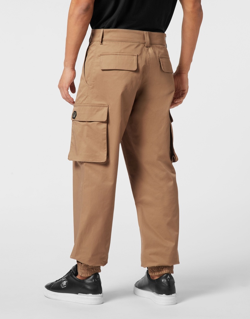Philipp Plein - PANTALON BEIGE CARGO DE CORTE RECTO