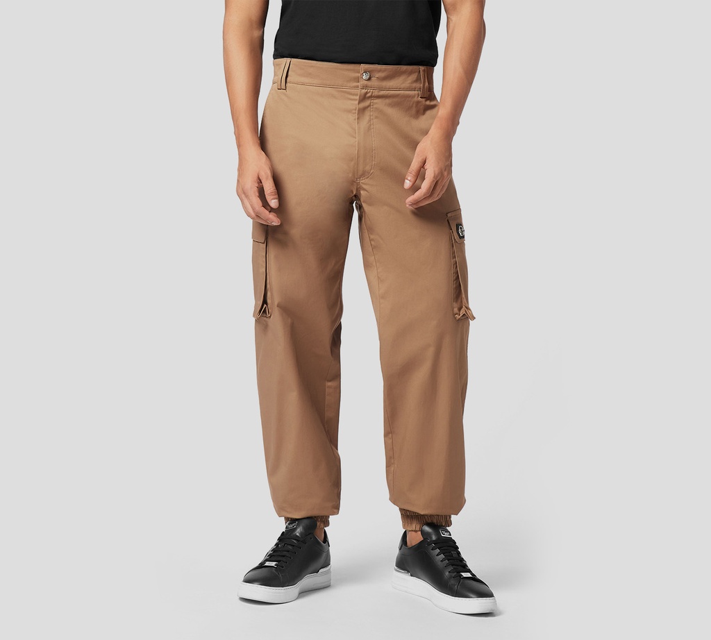Philipp Plein - PANTALON BEIGE CARGO DE CORTE RECTO