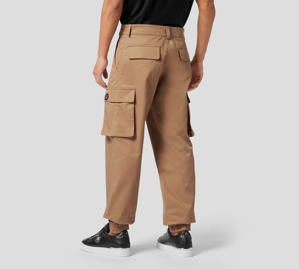 Philipp Plein - PANTALON BEIGE CARGO DE CORTE RECTO