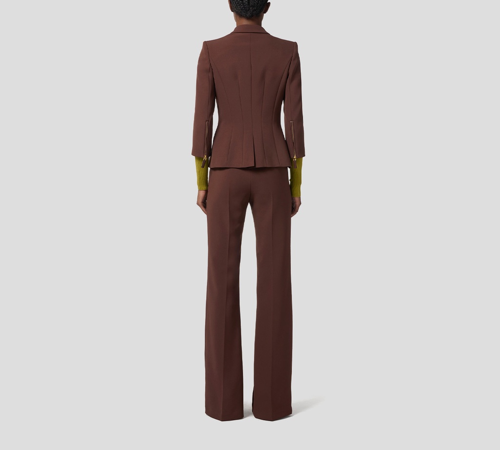 Elisabetta Franchi - BLAZER MARRON OSCURO CON BOTONES DORADOS