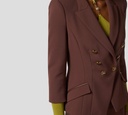 Elisabetta Franchi - BLAZER MARRON OSCURO CON BOTONES DORADOS