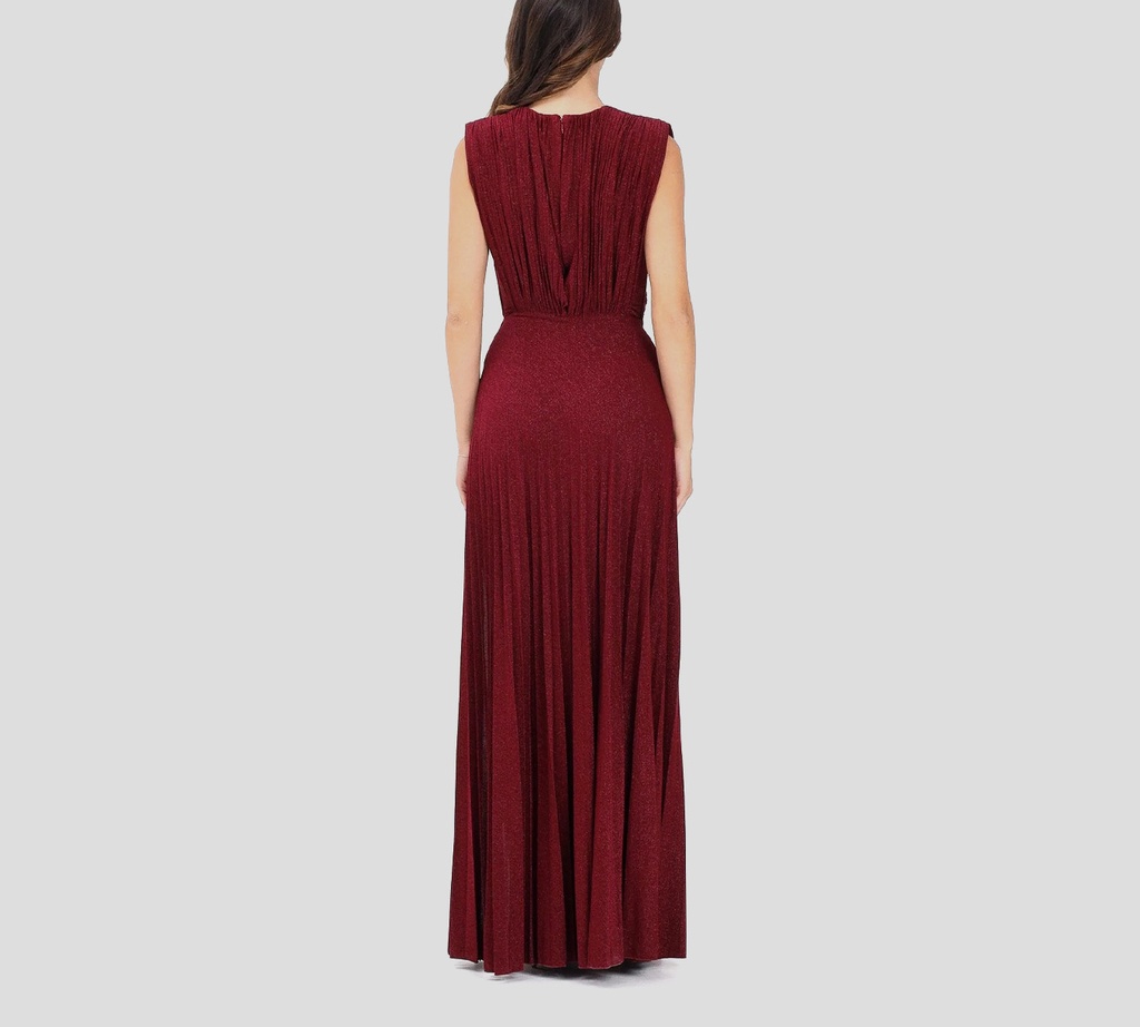 Elisabetta Franchi - VESTIDO CHERRY CON COLLAR EN DORADO