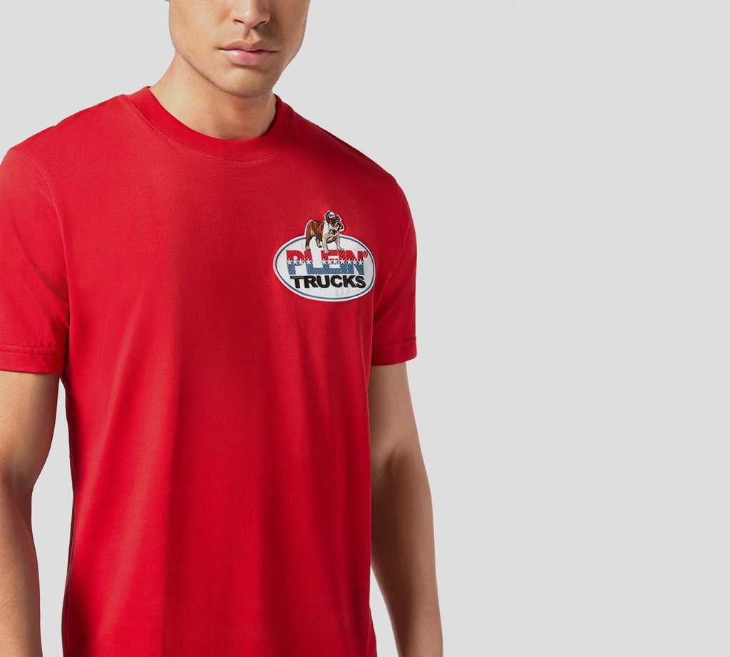 Philipp Plein - FRANELA ROJA DE CUELLO REDONDO PLEIN TRUCKS BULLDOG