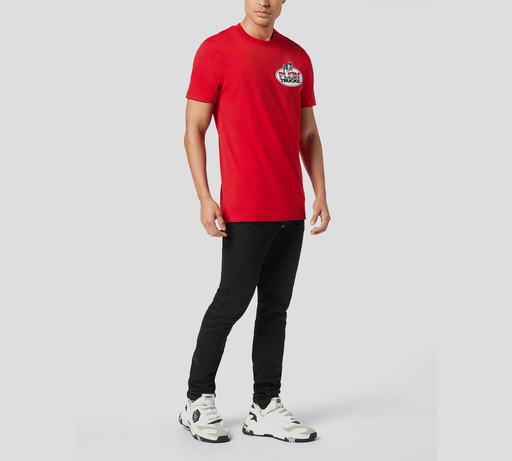 Philipp Plein - FRANELA ROJA DE CUELLO REDONDO PLEIN TRUCKS BULLDOG