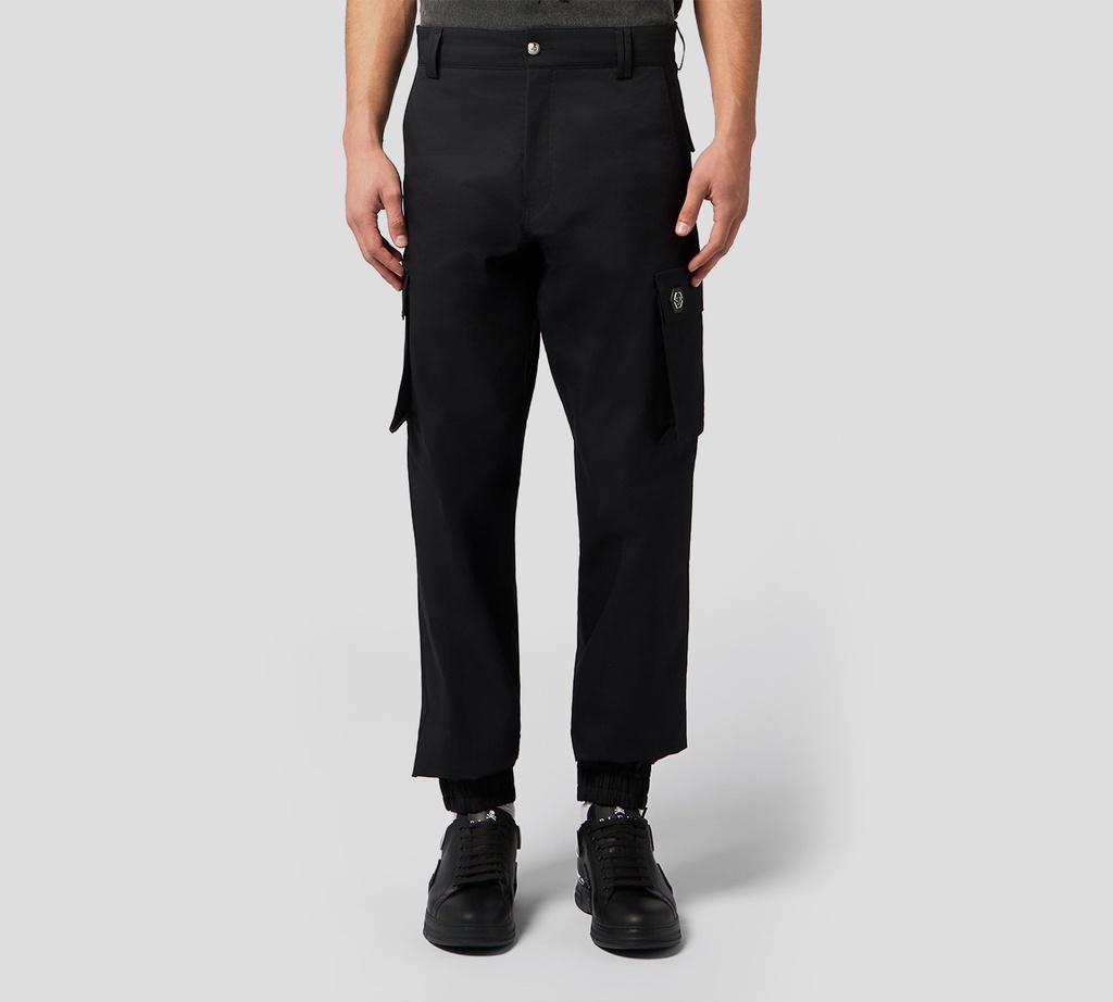 Philipp Plein - PANTALON NEGRO CARGO DE CORTE RECTO