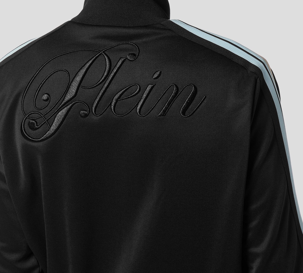 Philipp Plein - CHAQUETA NEGRA DE CHÁNDAL A RAYAS