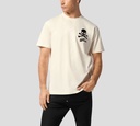 Philipp Plein - FRANELA OFF WHITE ESTAMPADA DE CUELLO REDONDO CON CALAVERA Y HUESOS